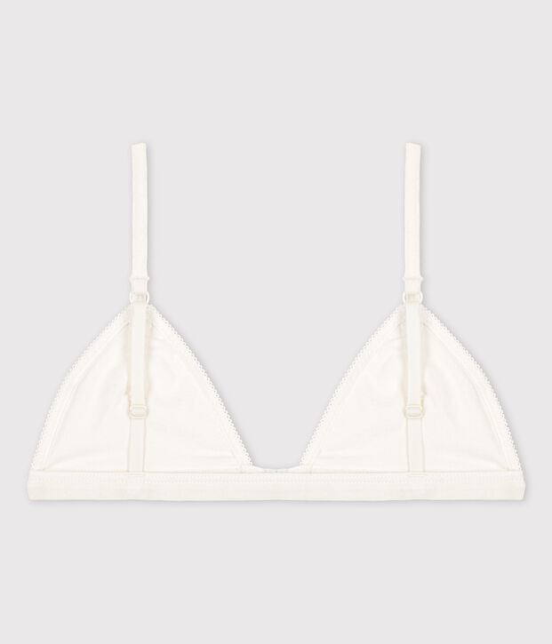 Reggiseno bianco con apertura sul davanti in cotone bio ed elastan bianco