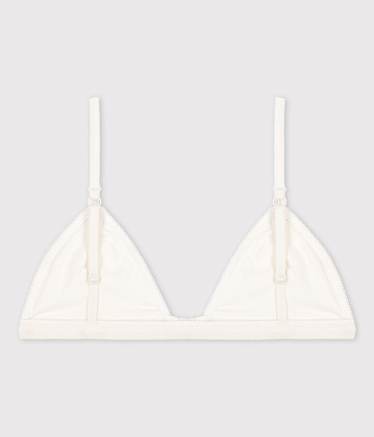 Reggiseno bianco con apertura sul davanti in cotone bio ed elastan bianco