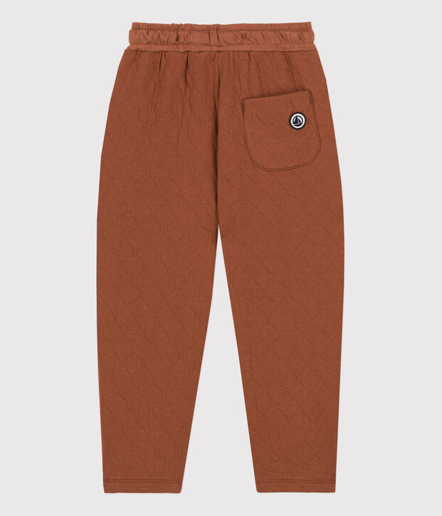Pantalone in tubique trapuntato bambina / bambino marrone