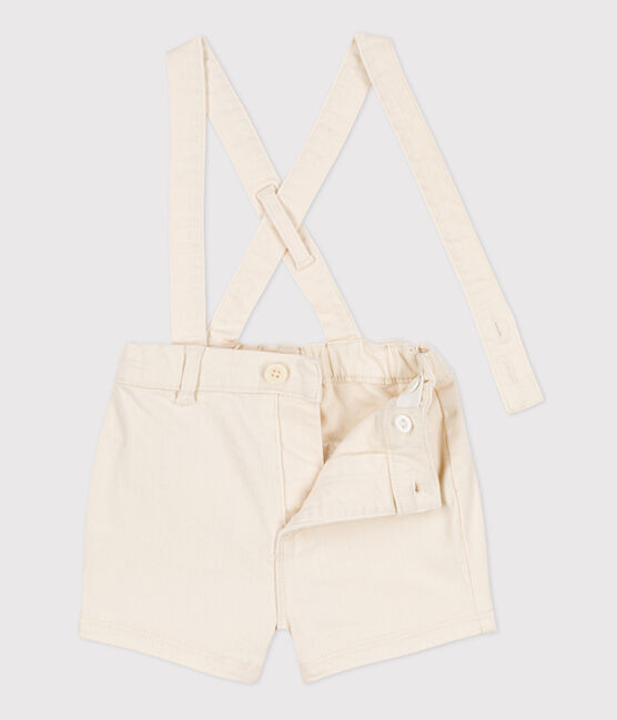 Shorts con bretelle in denim bebè ecru AVALANCHE