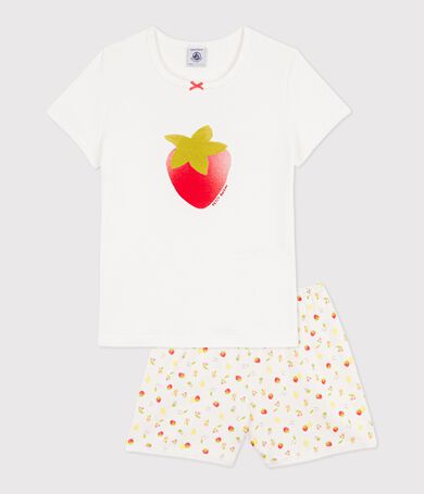 Pigiama corto in cotone con stampa di frutti bambino