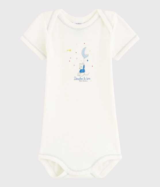 Body manica corta bebè maschietto bianco Lait