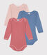 Set di 3 body a maniche lunghe in cotone neonato