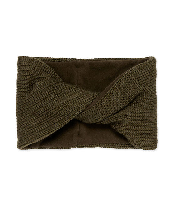 Copricollo per bambini in tricot foderato verde CROCODILE