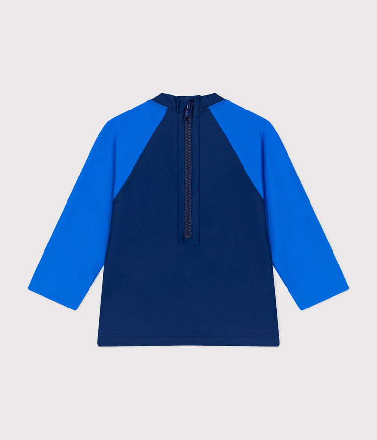 T-shirt da spiaggia anti uv beb&egrave; blu/blu