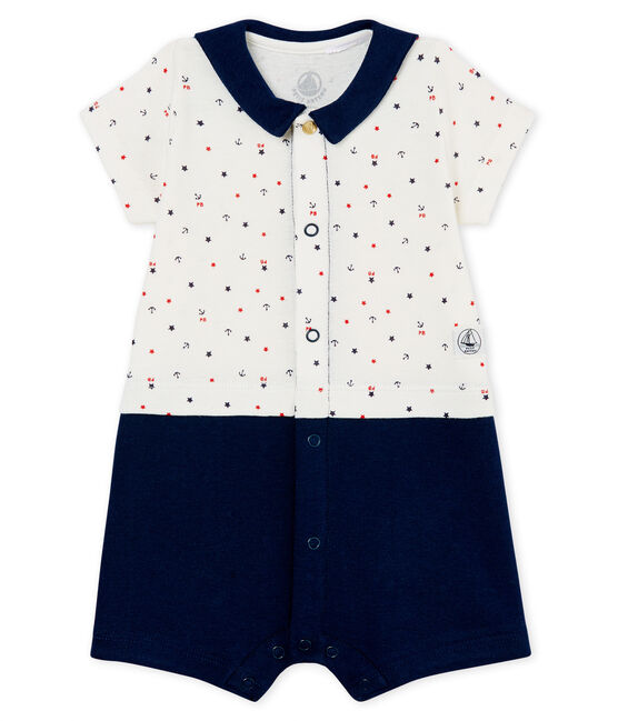 Tutina corta bebè maschio bianco MARSHMALLOW/ MULTICO CN