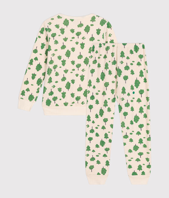 Pigiama in spugna bouclette garzata con alberi stampati bambino bianco AVALANCHE/ MULTICO