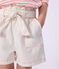 Shorts in cotone tinta unita bambina bianco