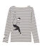 T-shirt marinière donna beige COQUILLE/blu SMOKING