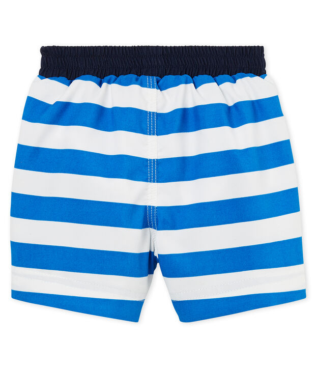 Short da spiaggia rigato neonato blu/bianco