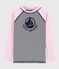 T-shirt anti-uv riciclata bambina - bambino rosa MINOIS/bianco MULTICO