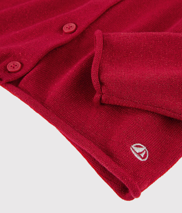 Cardigan in cotone bambina rosso