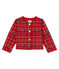 Cardigan a scacchi bebè femmina rosso TERKUIT/bianco MULTICO CN