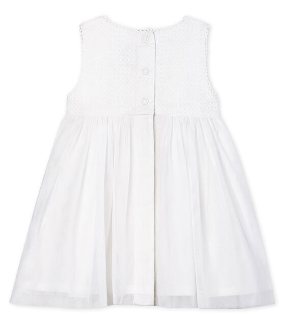 Abito da cerimonia bebè femmina bianco MARSHMALLOW/marrone CUIVRE