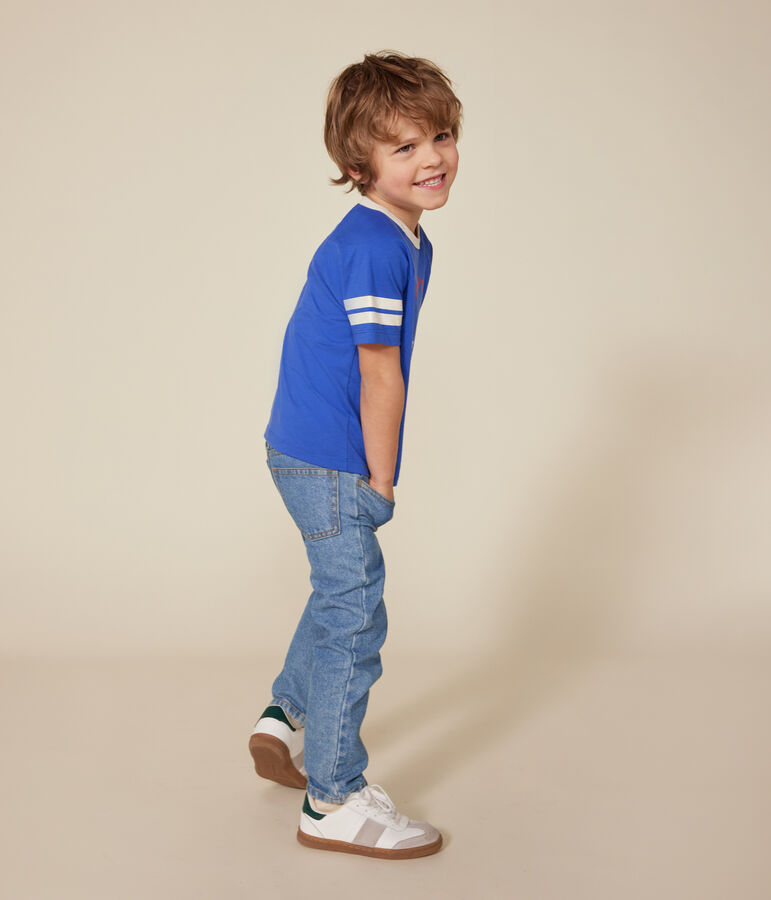 T-shirt a maniche corte in jersey sottile bambino blu