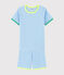 Pigiama corto bambino in cotone blu EDNA/bianco MARSHMALLOW