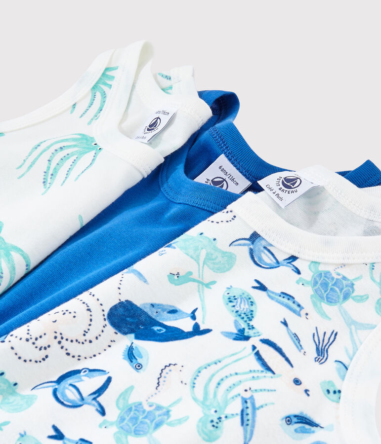 Confezione da 3 canottiere animali marini bambino multicolore