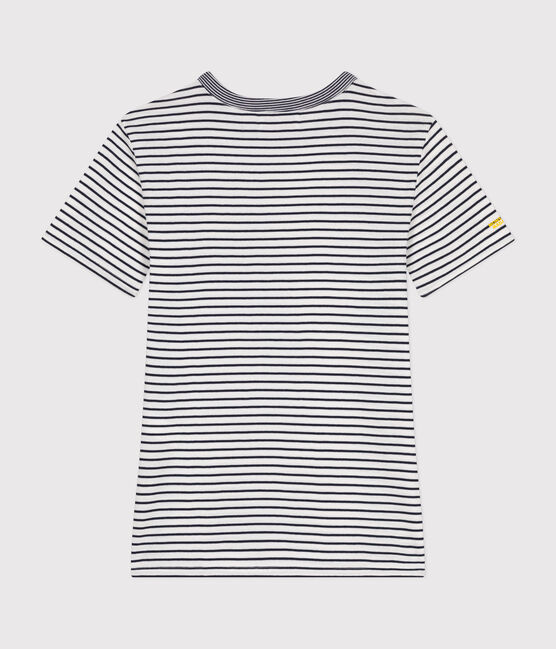T-shirt L'Iconique Monsieur Madame in cotone donna. bianco MARSHMALLOW/blu SMOKING