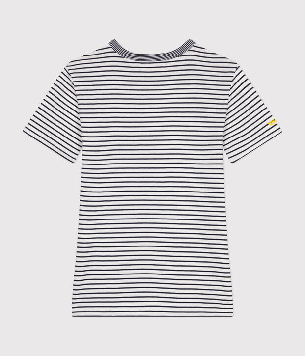 T-shirt L'Iconique Monsieur Madame in cotone donna. bianco/blu