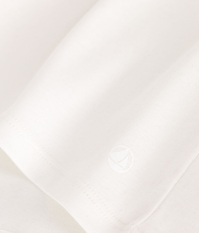 T-shirt a maniche corte in cotone tinta unita bambina bianco