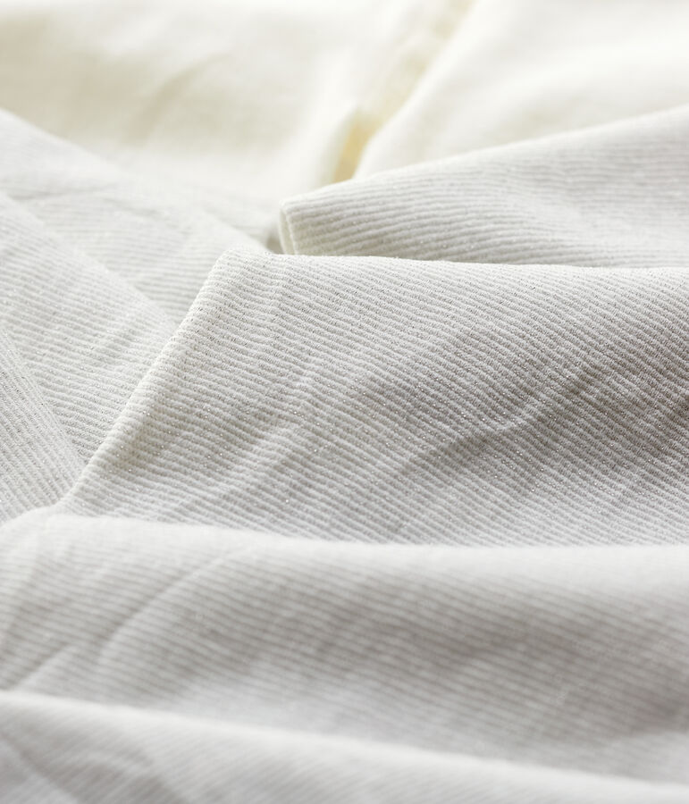 Collant in microfibra a paillette bambina bianco/grigio