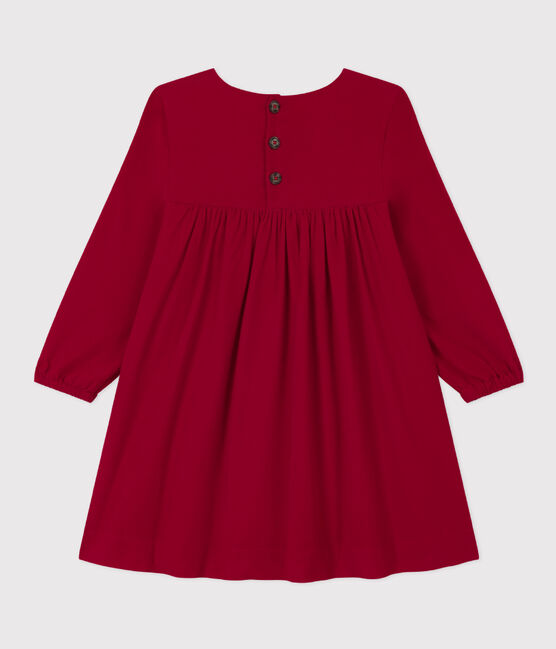 Abito maniche lunghe in velluto tinta unita bambina rosso CORRIDA