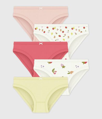 Set di slip in cotone con frutti stampati bambina