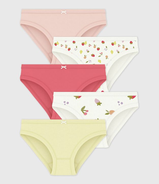Set di slip in cotone con frutti stampati bambina multicolore