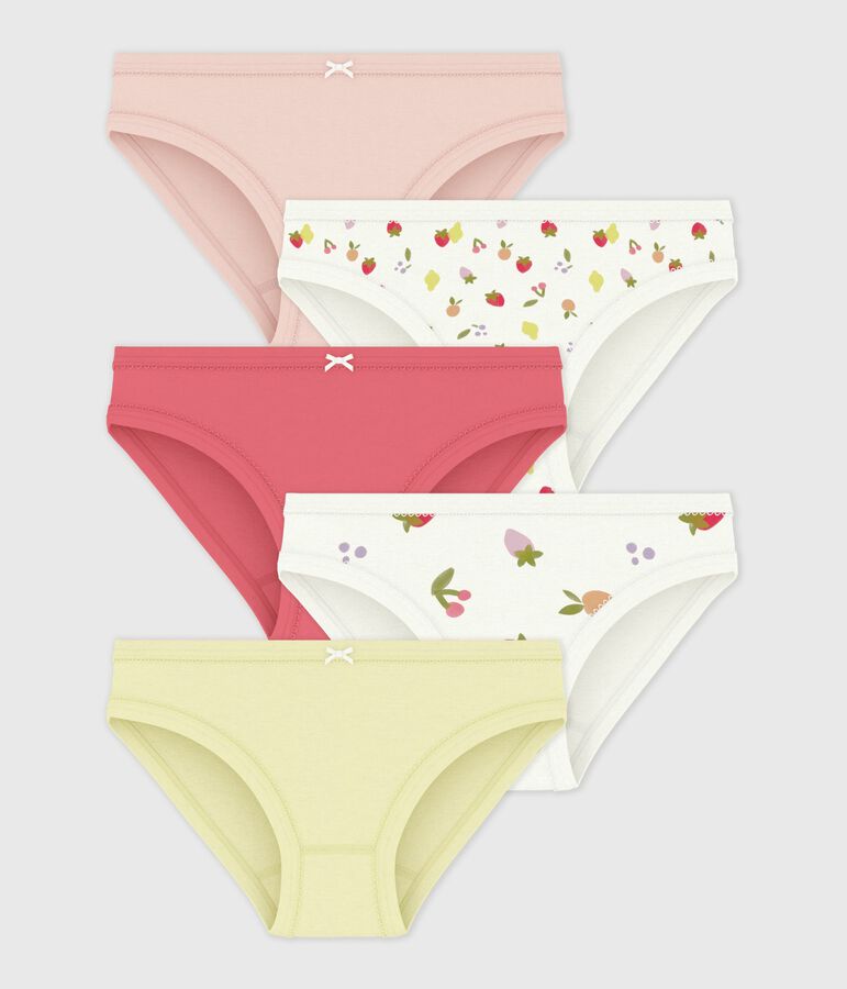 Set di slip in cotone con frutti stampati bambina multicolore