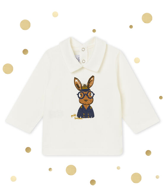 Polo per bebé maschio bianco MARSHMALLOW