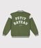 Giacca stile teddy in cotone bambino verde/ecru