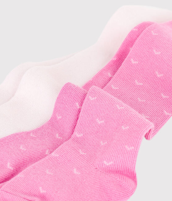 Confezione da 2 paia di collant in jersey di cotone neonata BOUDOIR/ FLEUR