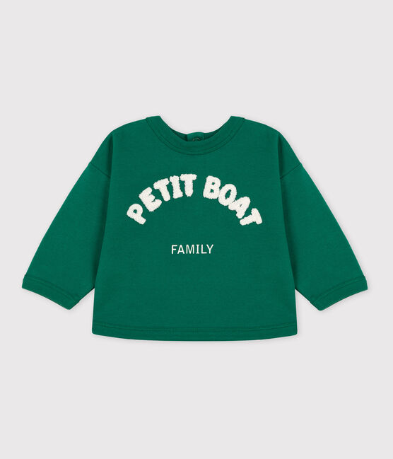 Felpa in cotone per neonati verde EVERGREEN