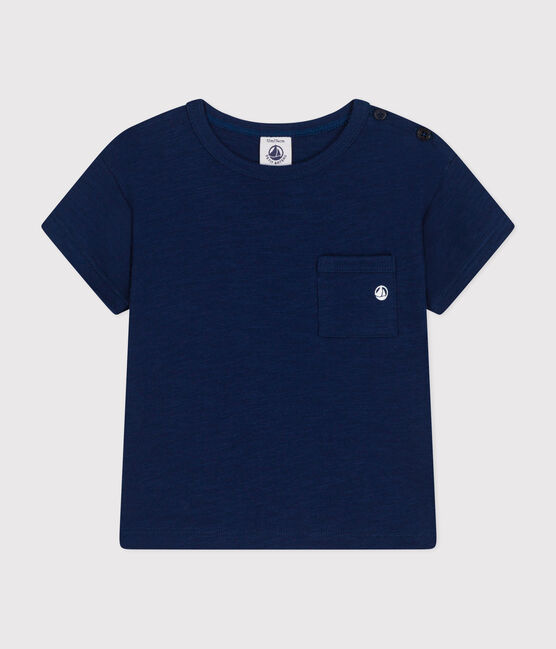 T-shirt bebè a maniche corte in jersey fiammato blu MEDIEVAL