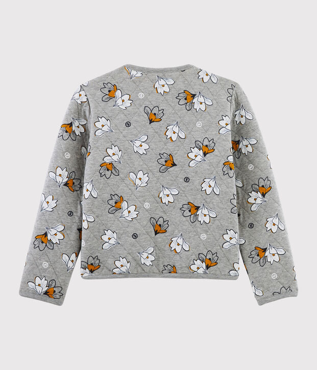 Cardigan in tubique bambina grigio/multicolore