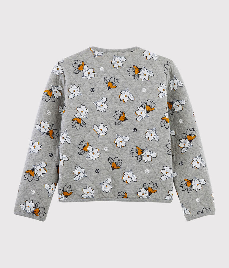 Cardigan in tubique bambina grigio SUBWAY/bianco MULTICO