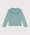 T-shirt a maniche lunghe a costine bambina verde PAUL