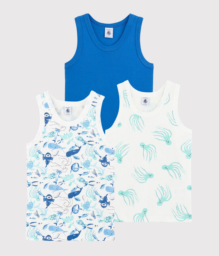 Confezione da 3 canottiere animali marini bambino multicolore