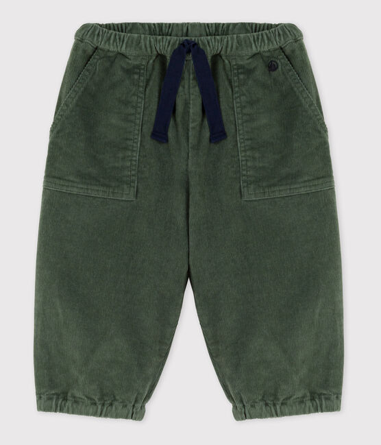 Pantalone bebè in velluto a costine verde VALLEE