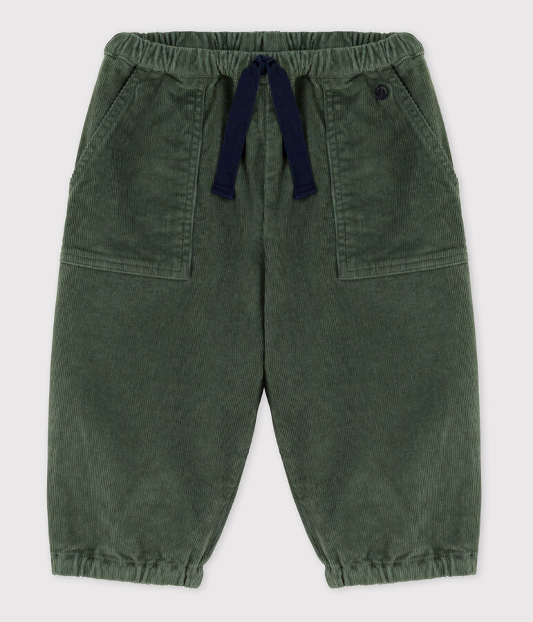 Pantalone beb&egrave; in velluto a costine verde