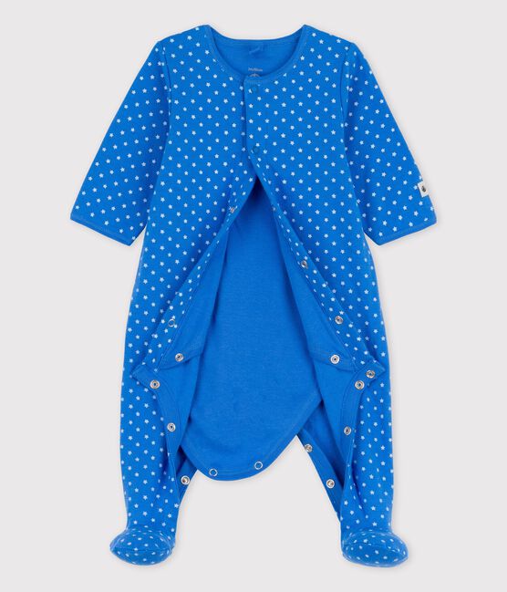 Bodyjama bebè in cotone biologico blu BRASIER/grigio MARSHMALLOW