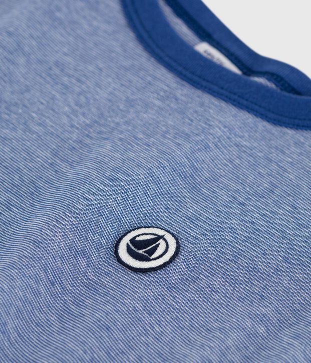 T-shirt a maniche corte in cotone a righe bambino blu/bianco