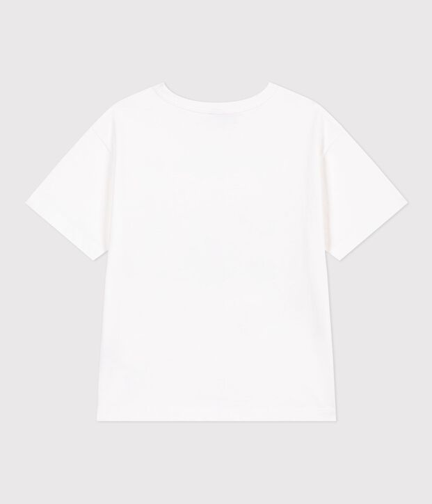 T-shirt a maniche corte in cotone bambina bianco