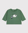 T-shirt a maniche lunghe in jersey sottile neonato verde PALMERAIE