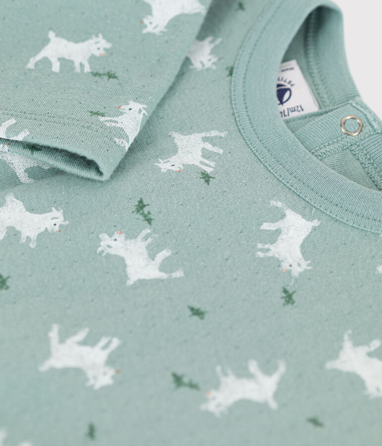 T-shirt a maniche lunghe in tubique per beb&egrave; verde/multicolore