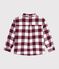 Camicia in cotone a quadri bambino marrone/beige