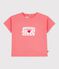 T-shirt a maniche corte in cotone con motivo neonato rosa