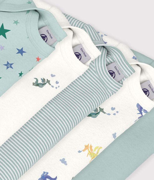 Set di body a maniche lunghe in cotone con draghi stampati neonato multicolore