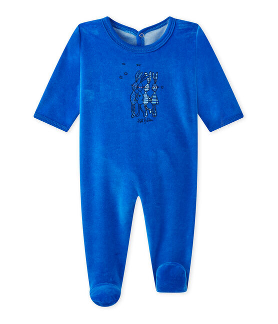 Tutina bebè in ciniglia blu PERSE