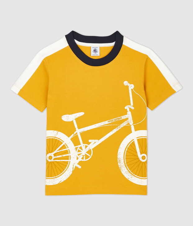 T-shirt bambino a maniche corte in cotone giallo